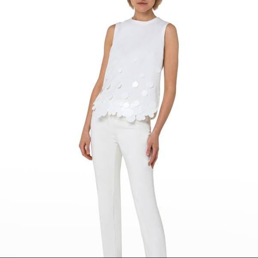akris dot sequin white top